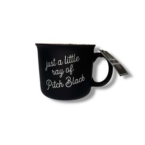 Cobwebs and Cauldrons Just A Little Ray of Pitch Black  Halloween Mug Black Pink